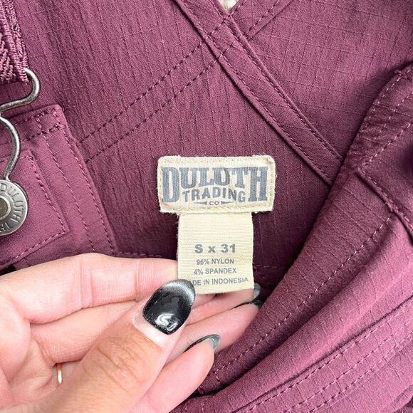 Duluth Trading Co Overalls Women’s Small Burgundy Maroon Heirloom Gardening Bib - Picture 5 of 7